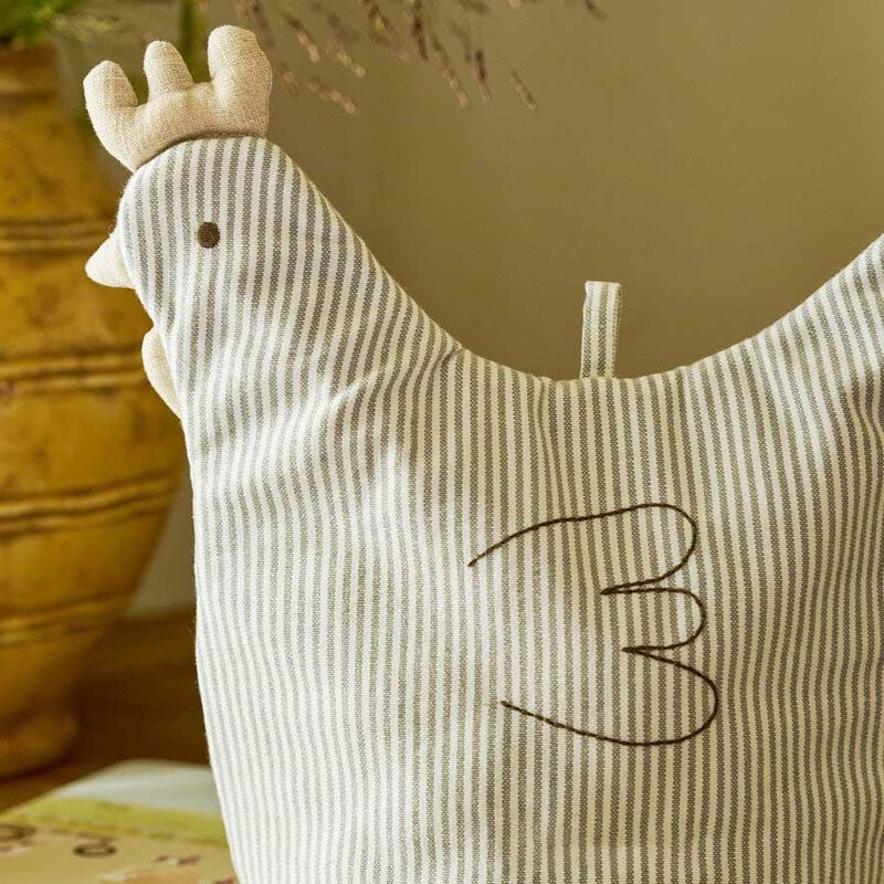 Sophie Allport Tea Cosy - Stamford Stripe Grey - Chicken Shaped image number 1